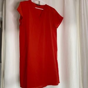 Red shirt dress by SHEIN